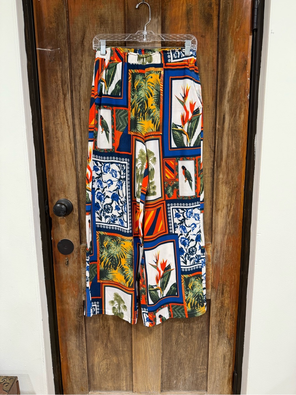 crosby. Multicolor Tropical Print Skirt with Brown Label